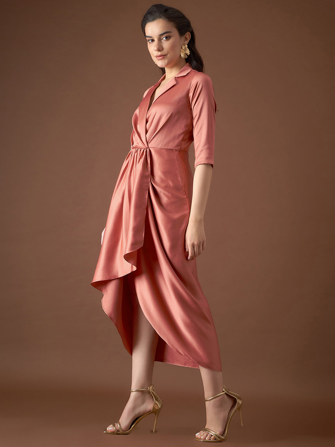 Shirt Dress with front Drape