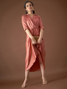 Shirt Dress with front Drape