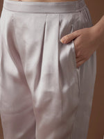 Box Pleat Shirt with pants in Silver Color
