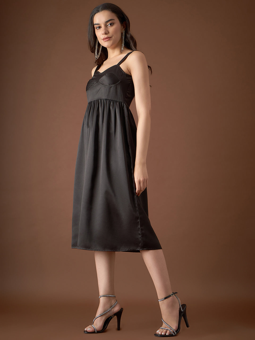 Corset Yoke Midi Dress