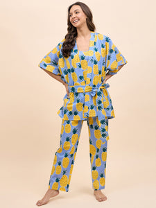 Kurta Pyjama with Kaftan Set