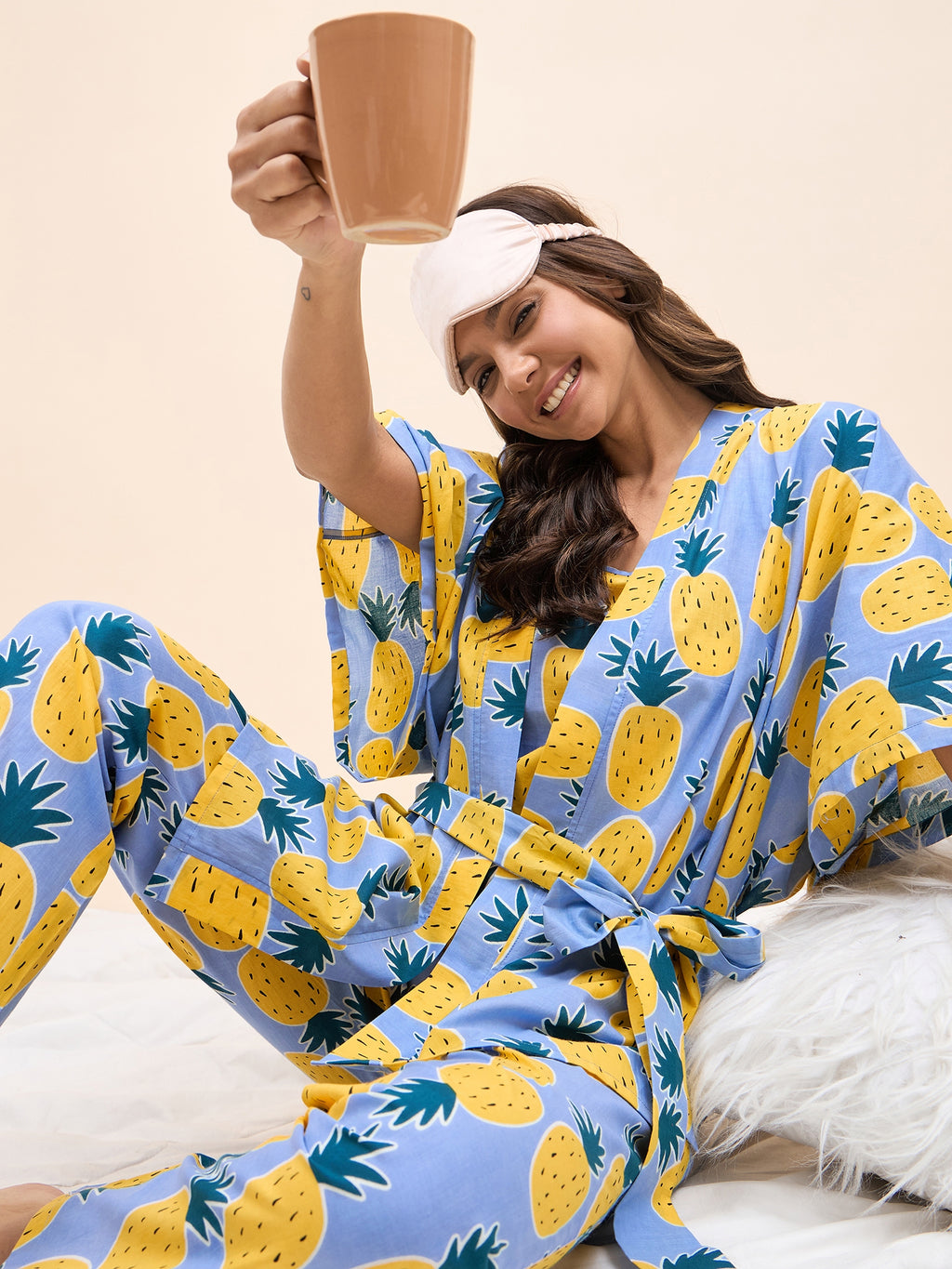 Kurta Pyjama with Kaftan Set