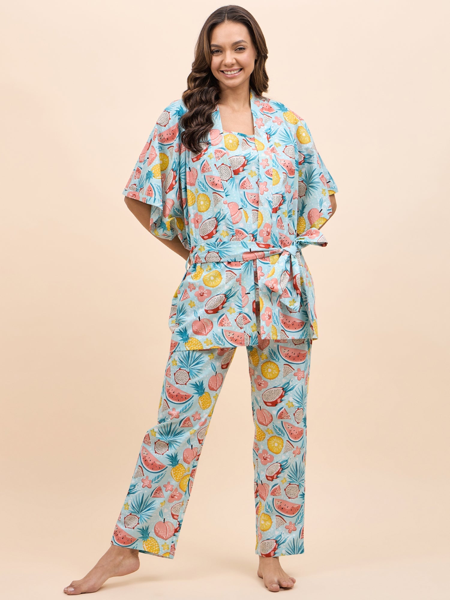 Kurta Pyjama with Kaftan Set