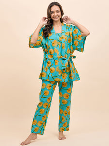 Kurta Pyjama with Kaftan Set