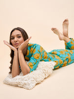 Kurta Pyjama Set in Yellow Fruit Print
