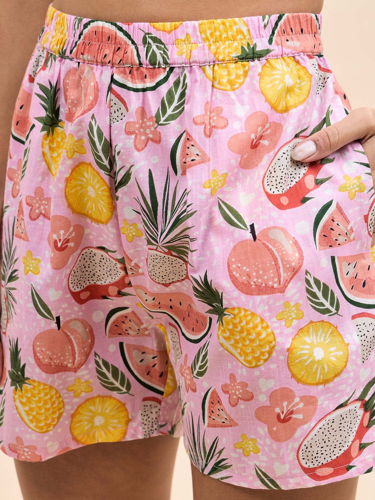 Kurta Shorts Set in Pink Watermelon Print