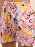 Kurta Shorts Set in Pink Watermelon Print