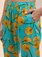 Shirt Pyjama Set in Yellow Fruit Print