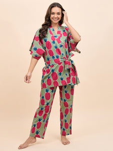 Kurta Pyjama with Kaftan Set