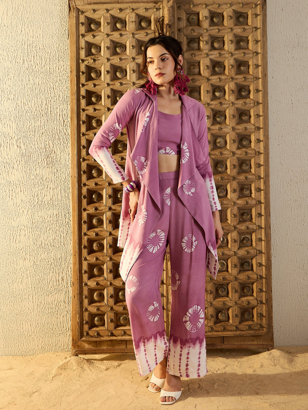 Three piece Co-Ord Set in Lavender Tie & Dye