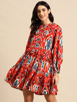 Load image into Gallery viewer, Mini Printed layered dress with balloon sleeve
