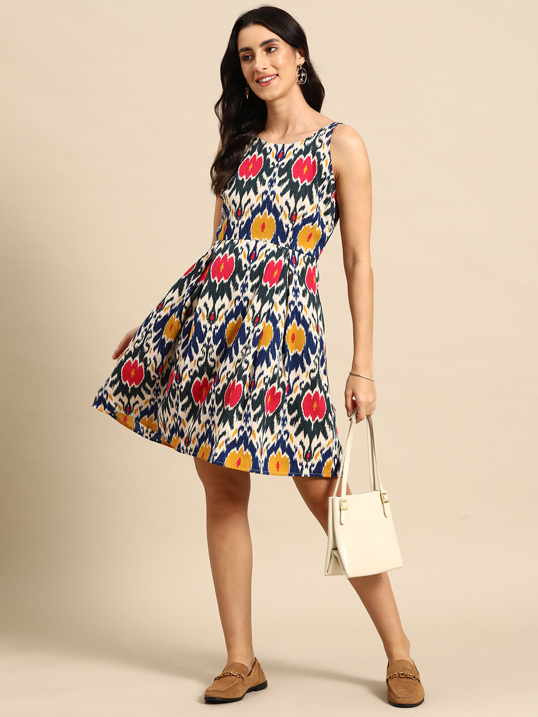 Box Pleated Mini Dress