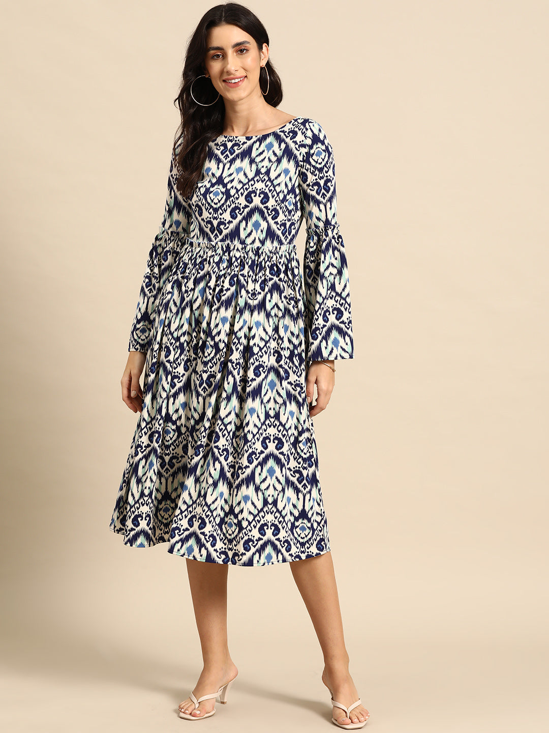 Midi Dress with bell sleeve