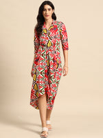 Shirt Dress with front Drape