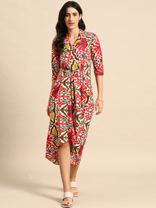 Shirt Dress with front Drape