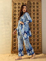 Three piece Co-Ord Set in Blue Tie & Dye