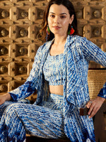 Three piece Co-Ord Set in Blue Tie & Dye