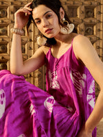 Strappy Layered Maxi Dress in Magenta Tie & Dye