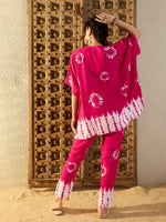 Anti Fit Kaftan with Pants in Pink Tie & Dye