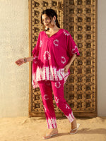 Anti Fit Kaftan with Pants in Pink Tie & Dye