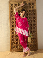 Anti Fit Kaftan with Pants in Pink Tie & Dye