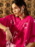 Anti Fit Kaftan with Pants in Pink Tie & Dye