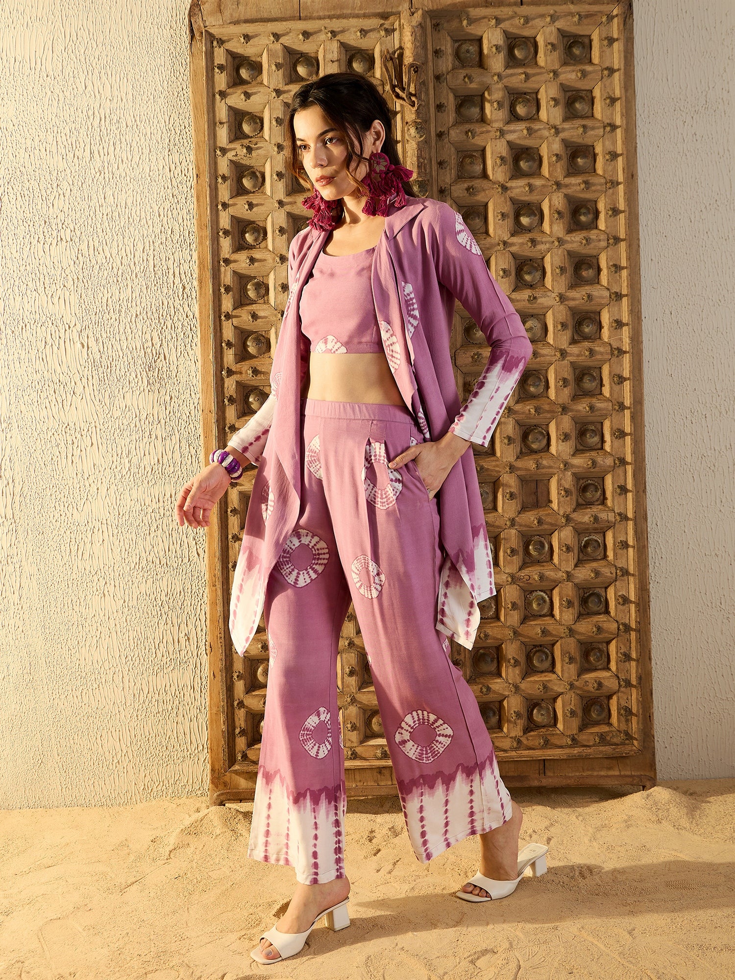 Three piece Co-Ord Set in Lavender Tie & Dye