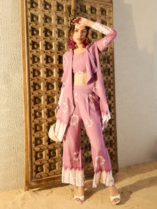 Three piece Co-Ord Set in Lavender Tie & Dye