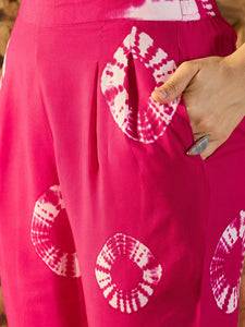 Anti Fit Kaftan with Pants in Pink Tie & Dye