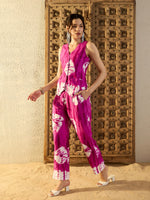 Waist Coat and Pants in Magenta Tie & Dye