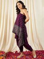 One Shoulder Assymettric Top with Dhoti Pants