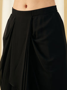 Crop Top with Draped Skirt And Cape