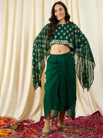 Load image into Gallery viewer, Cape Top with Draped Skirt

