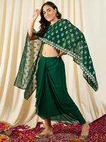 Load image into Gallery viewer, Cape Top with Draped Skirt
