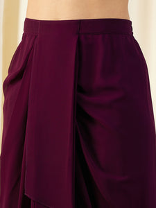 Crop Top with Draped Skirt And Cape