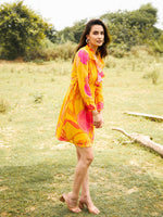 Load image into Gallery viewer, Frill Neck mini skater dress
