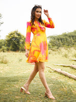 Load image into Gallery viewer, Frill Neck mini skater dress
