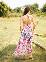 Load image into Gallery viewer, Backless overlap Asymmetric Dress
