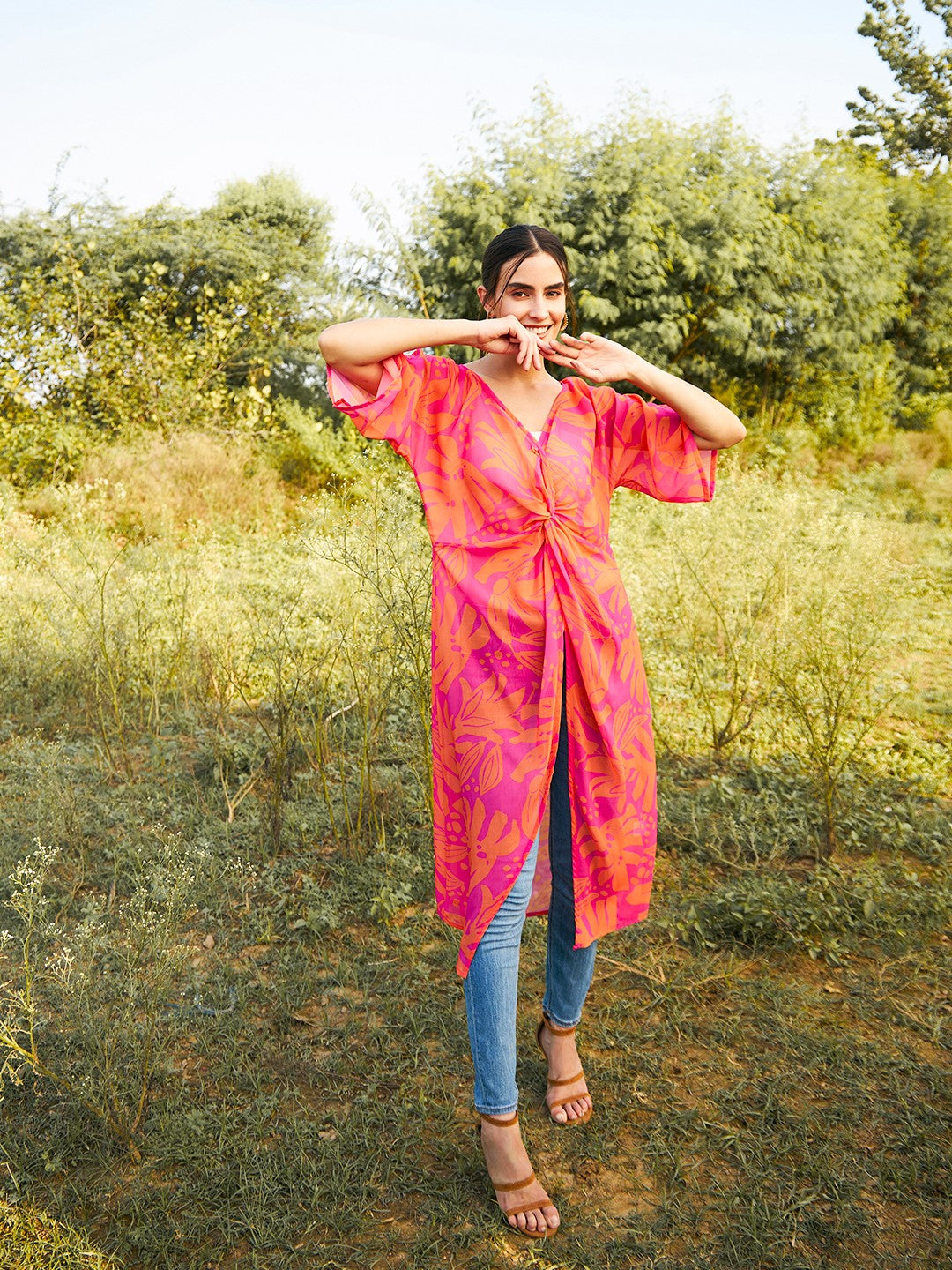 Front twist sheer Long top