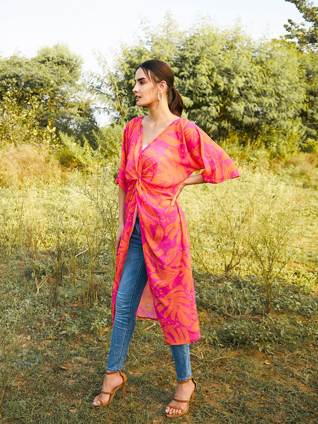 Front twist sheer Long top