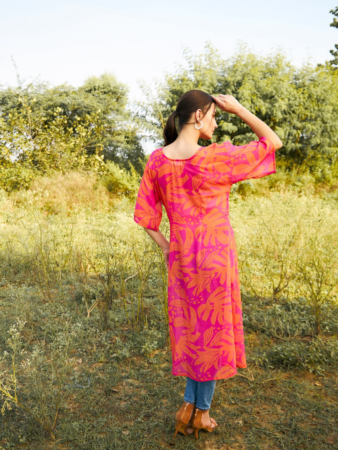 Front twist sheer Long top