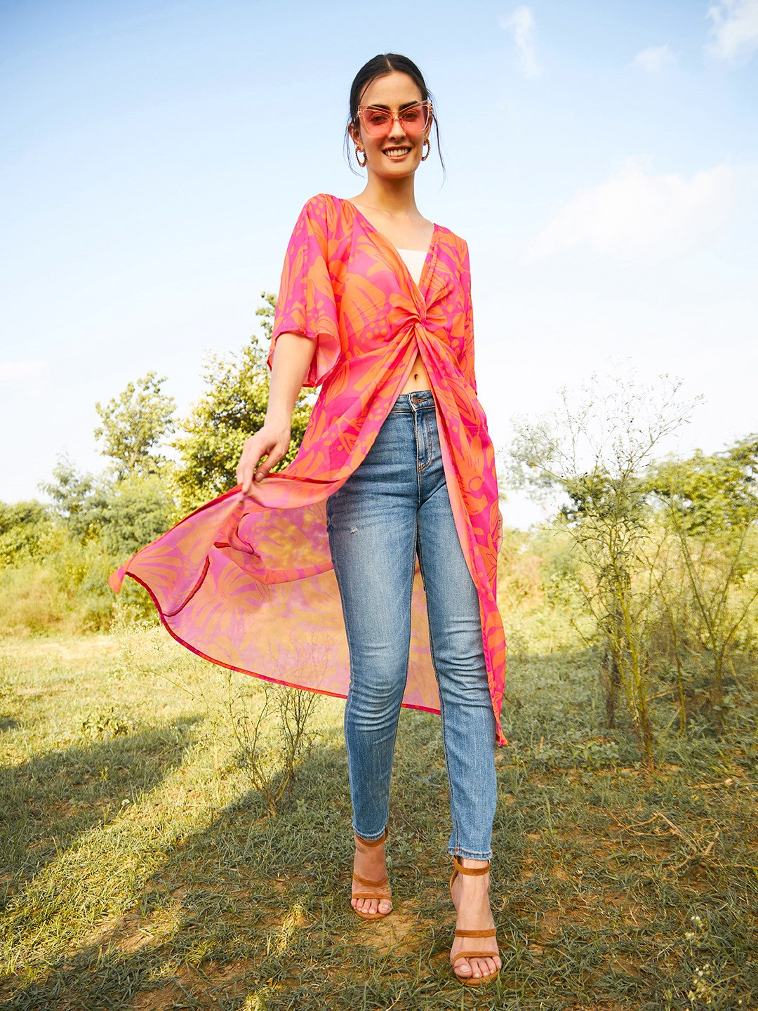 Front twist sheer Long top