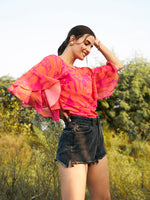 Load image into Gallery viewer, Double layered frill sleeve top
