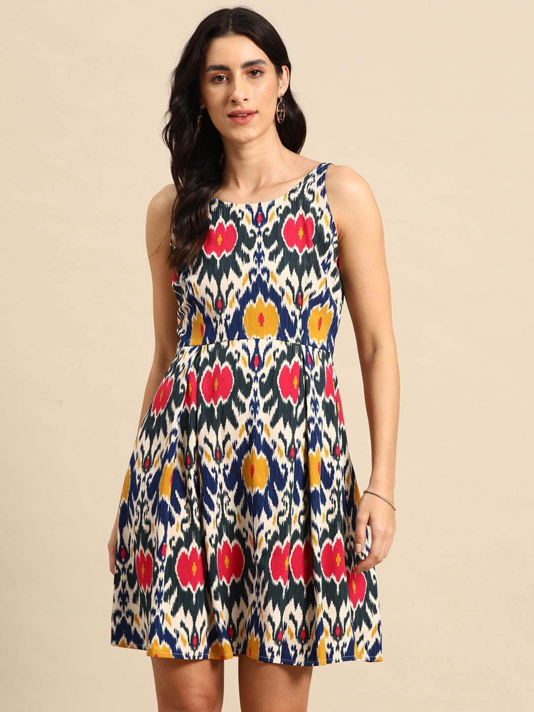 Box Pleated Mini Dress