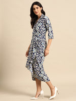 Shirt Dress with front Drape