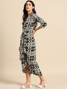 Shirt Dress with front Drape