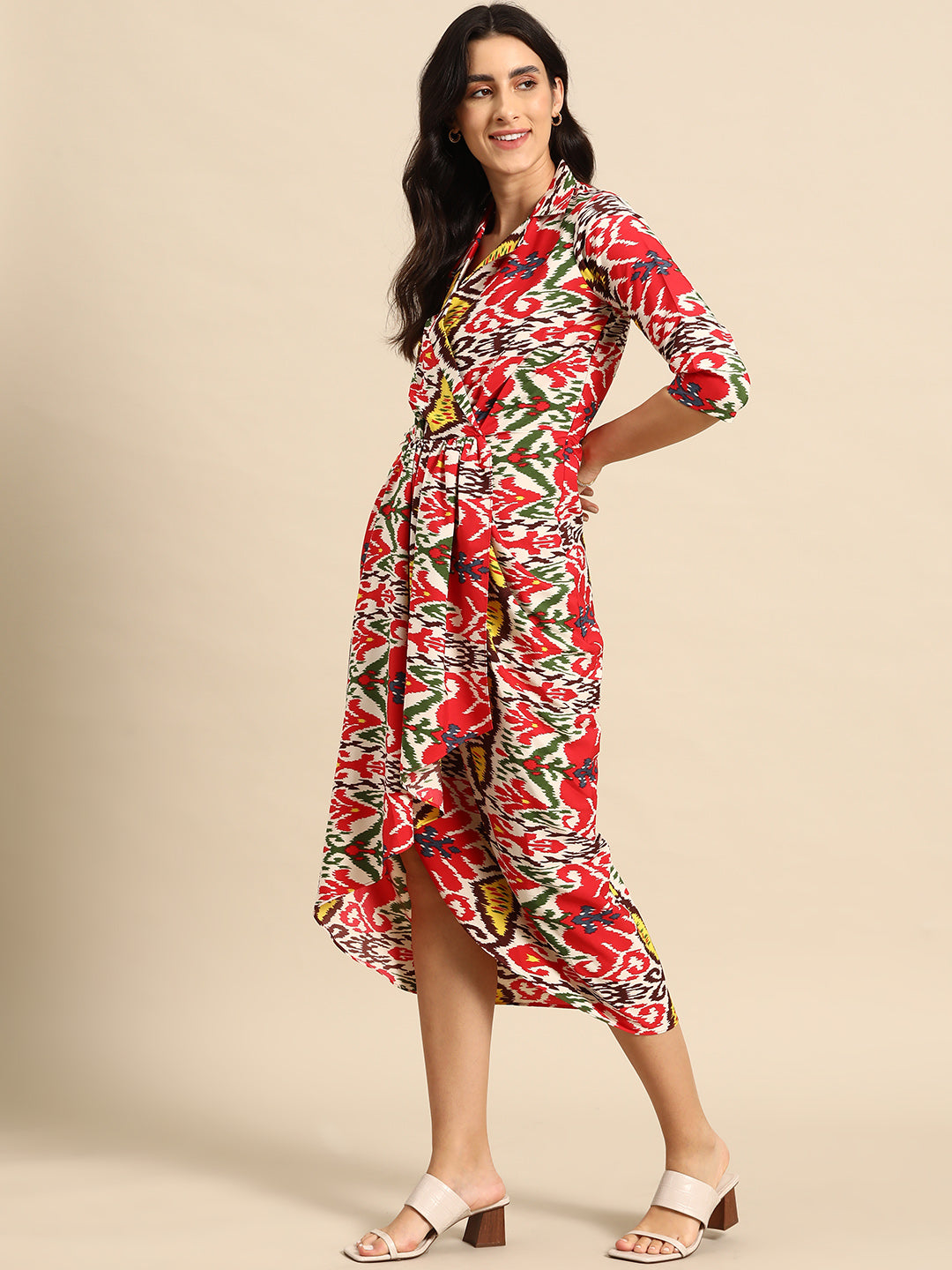 Shirt Dress with front Drape