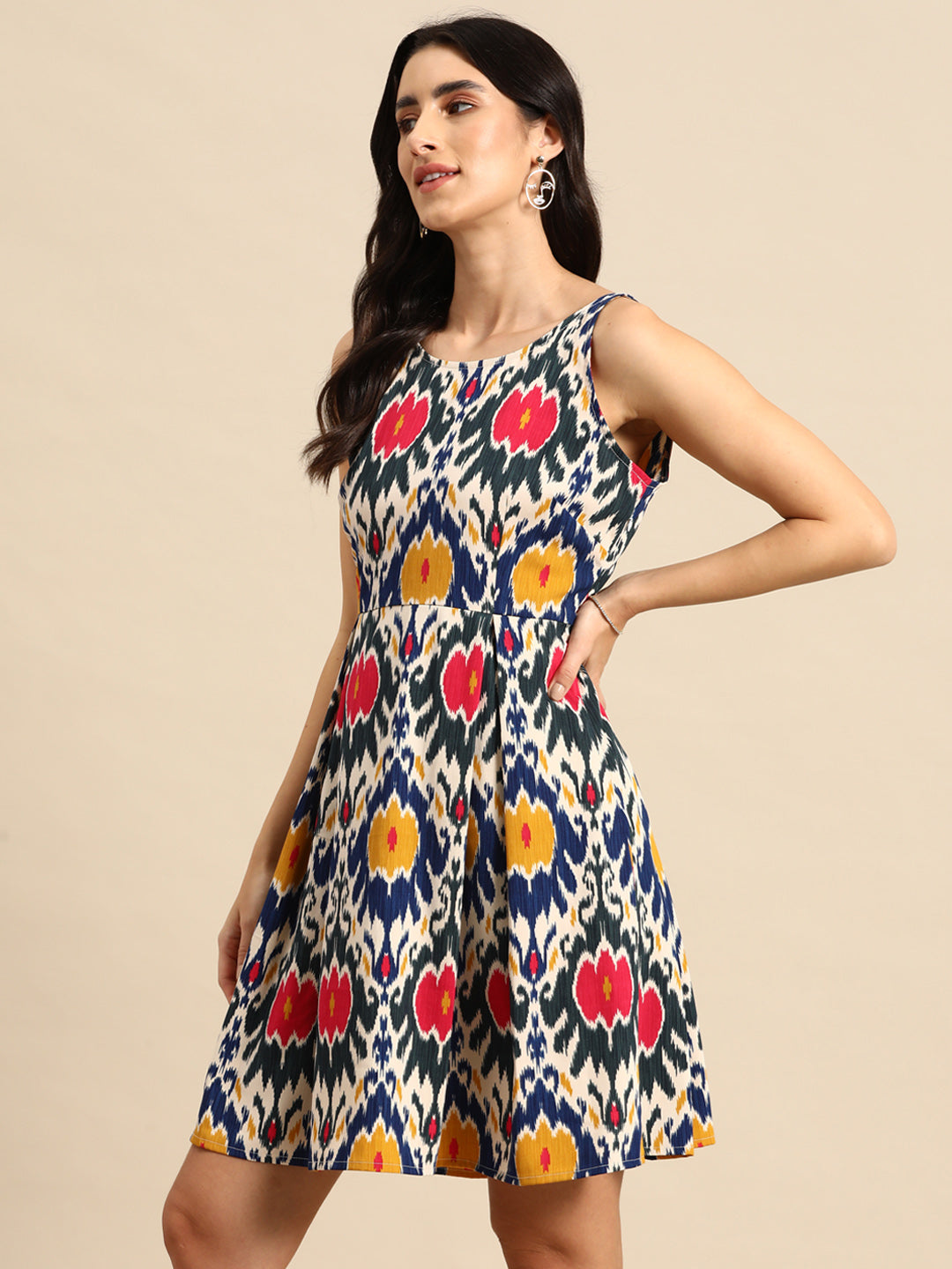 Box Pleated Mini Dress