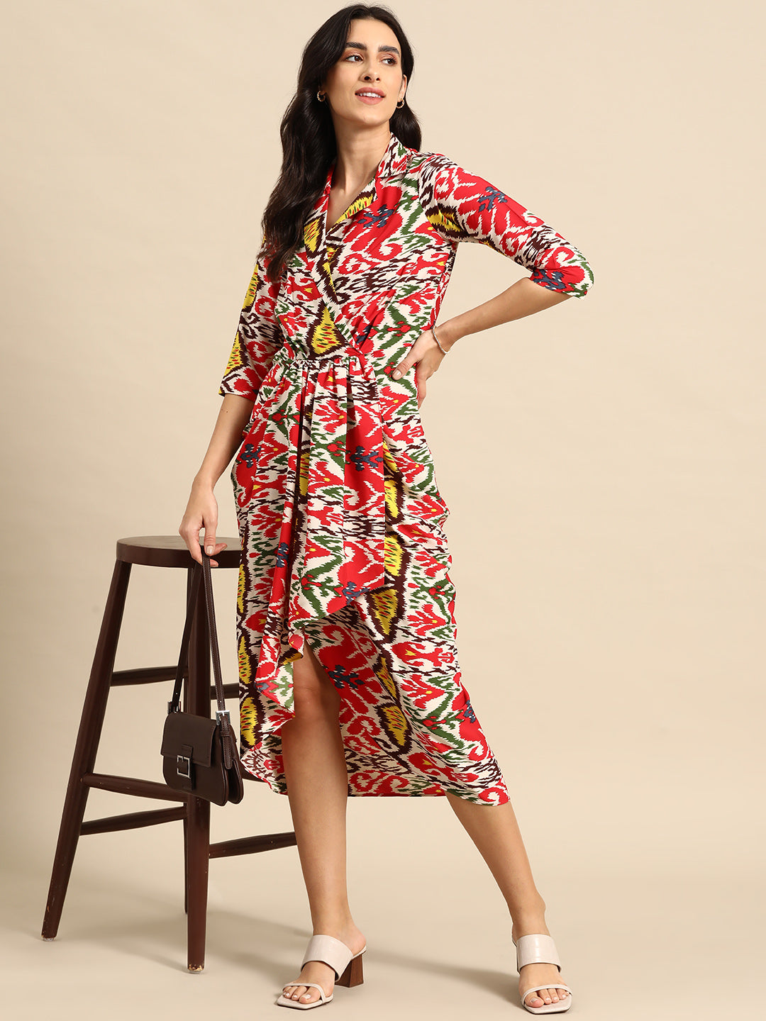 Shirt Dress with front Drape