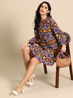 Load image into Gallery viewer, Mini Printed layered dress with balloon sleeve
